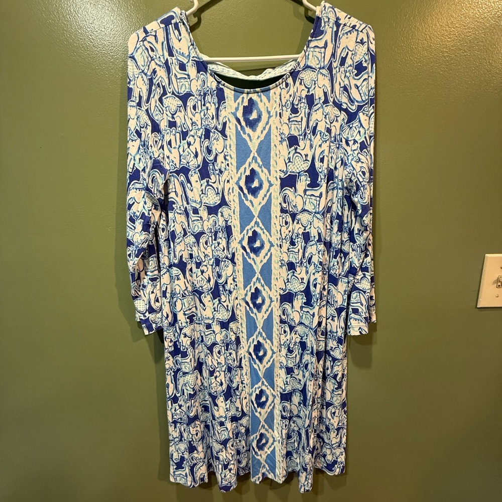 Lilly Pulitzer Blue and White Long Sleeve Dress